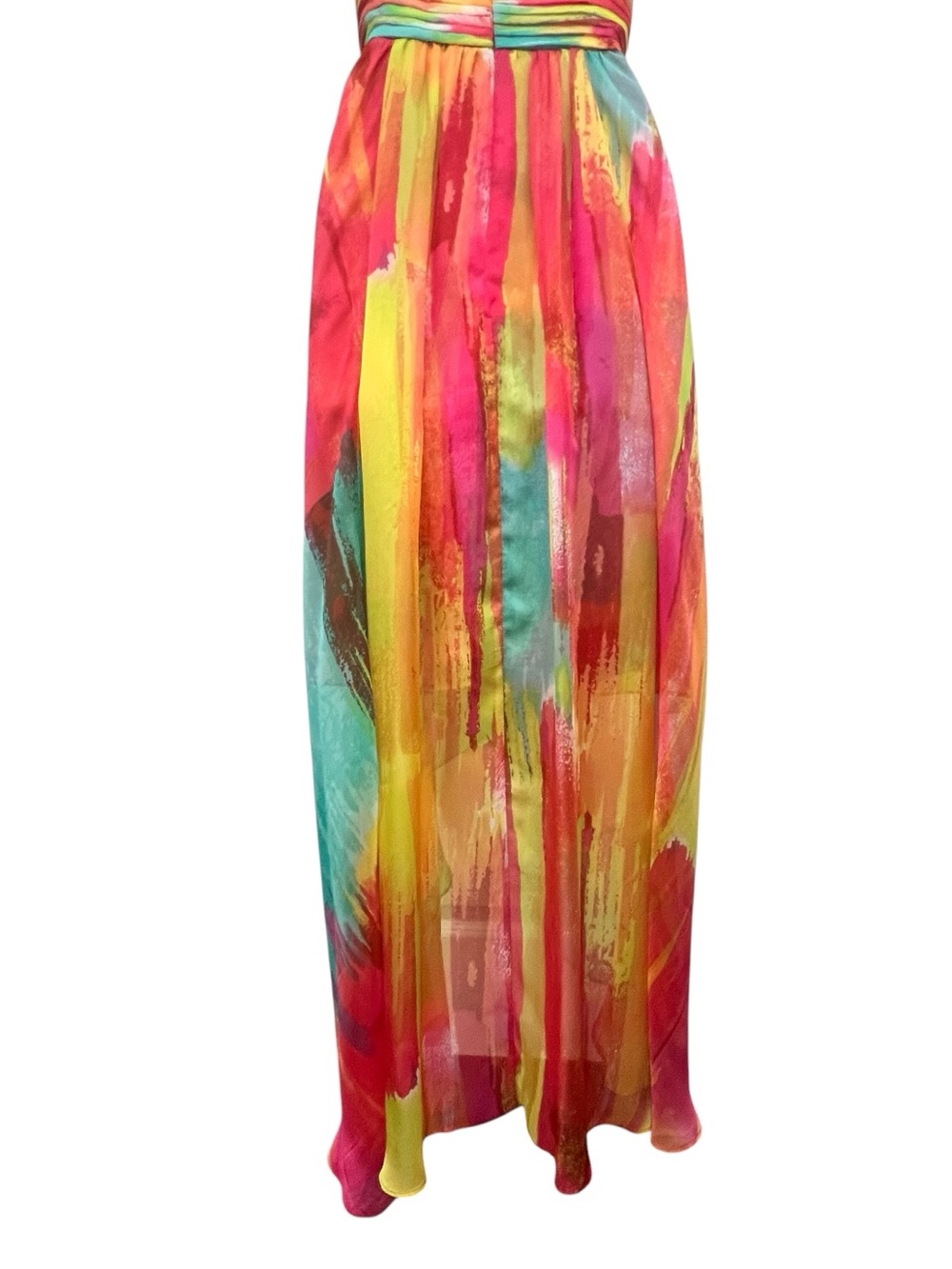 Laundry by Shelli Segal Watercolor Strapless Maxi Dress Size 10 - Picture 9 of 15